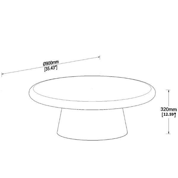 English Elm Modern Round Travertine Coffee Table Low Profile Marble Look for Living Room W2085S00115