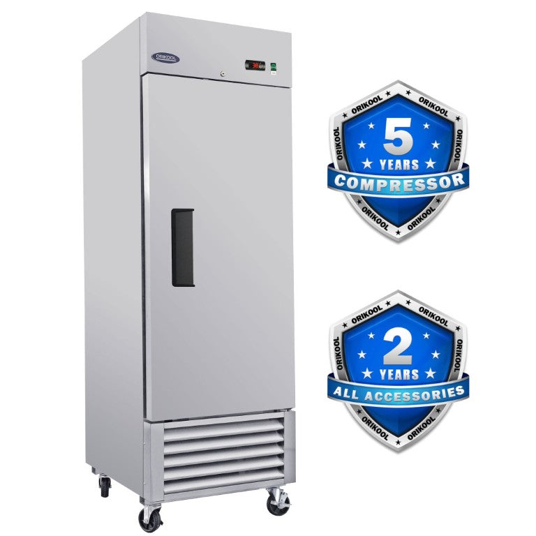 English Elm Orikool Stainless Steel Reach in Commercial Refrigerator 23 Cu Ft ETL Certified Upright W2095126109