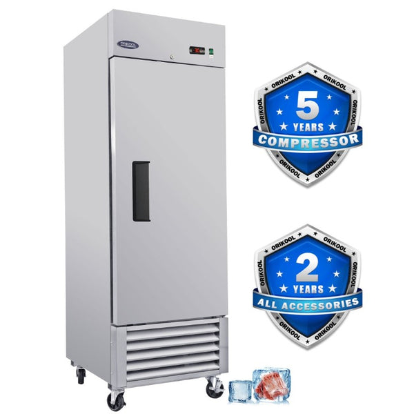 English Elm Orikool 23 Cu Ft Stainless Steel Upright Commercial Reach in Freezer with Digital Control W2095126110