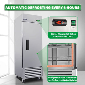 English Elm Orikool 23 Cu Ft Stainless Steel Upright Commercial Reach in Freezer with Digital Control W2095126110