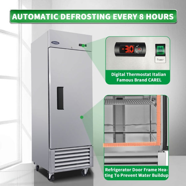 English Elm Orikool 23 Cu Ft Stainless Steel Upright Commercial Reach in Freezer with Digital Control W2095126110