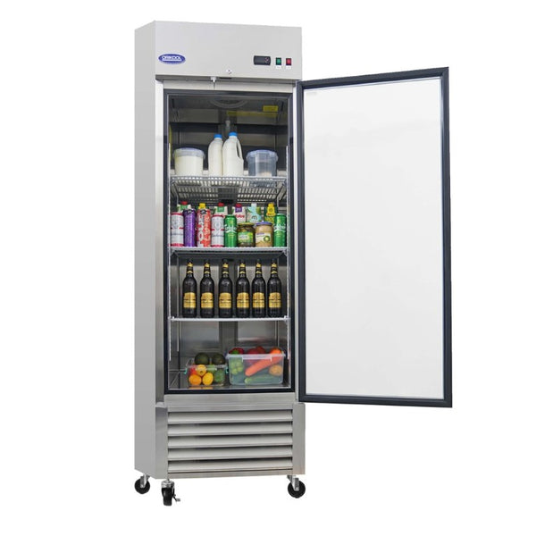 English Elm Orikool Stainless Steel Reach-In Merchandiser with Swing Glass Door and LED Lighting W2095126113