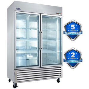 English Elm Orikool 49 Cu Ft Stainless Steel Reach in Merchandiser with Tempered Glass Door W2095126114