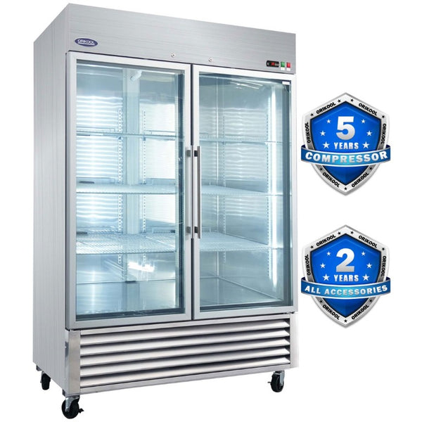English Elm Orikool 49 Cu Ft Stainless Steel Reach in Merchandiser with Tempered Glass Door W2095126114