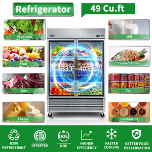 English Elm Orikool 49 Cu Ft Stainless Steel Reach in Merchandiser with Tempered Glass Door W2095126114