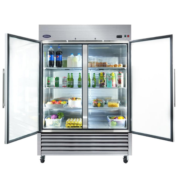 English Elm Orikool 49 Cu Ft Stainless Steel Reach in Merchandiser with Tempered Glass Door W2095126114