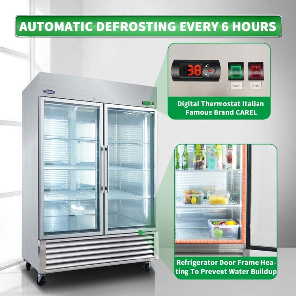 English Elm Orikool 49 Cu Ft Stainless Steel Reach in Merchandiser with Tempered Glass Door W2095126114