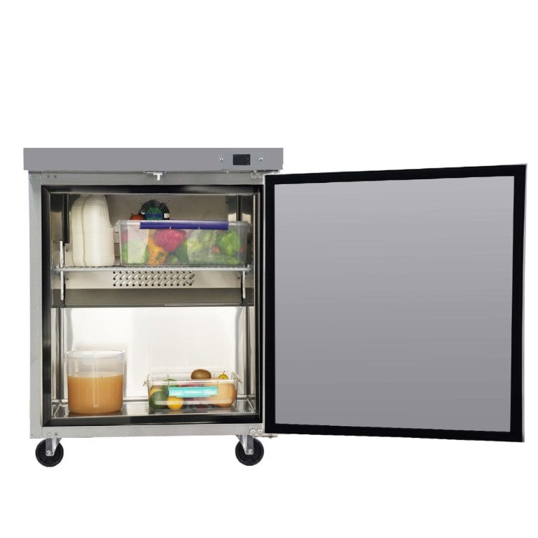 English Elm Orikool Stainless Steel Undercounter Commercial Refrigerator 8 Cu Ft with Auto Defrost W2095126115