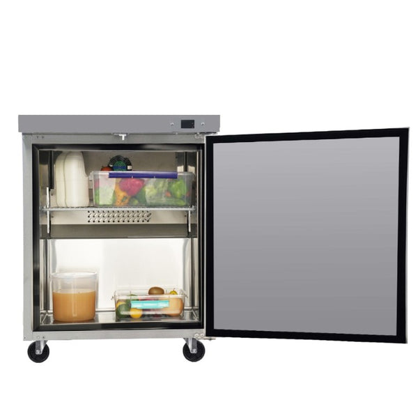 English Elm Orikool Stainless Steel Undercounter Commercial Refrigerator 8 Cu Ft with Auto Defrost W2095126115