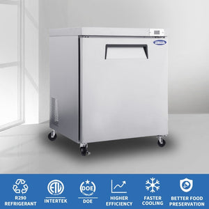 English Elm Orikool Stainless Steel Undercounter Commercial Freezer 8 Cu Ft ETL Certified Kitchen Unit W2095126116