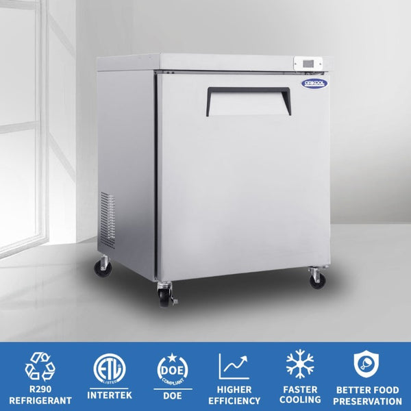 English Elm Orikool Stainless Steel Undercounter Commercial Freezer 8 Cu Ft ETL Certified Kitchen Unit W2095126116