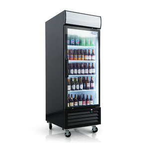 English Elm Orikool 19.3 Cu Ft Commercial Glass Door Refrigerator with LED Branding Panel W2095126136