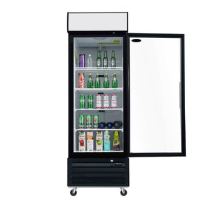 English Elm Orikool 19.3 Cu Ft Commercial Glass Door Refrigerator with LED Branding Panel W2095126136