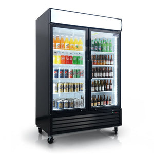 English Elm Orikool Commercial Glass Door Merchandiser 44 Cu Ft with LED Panel and Swing Access W2095126137