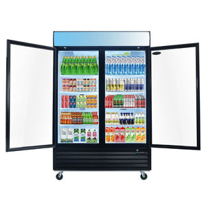 English Elm Orikool Commercial Glass Door Merchandiser 44 Cu Ft with LED Panel and Swing Access W2095126137