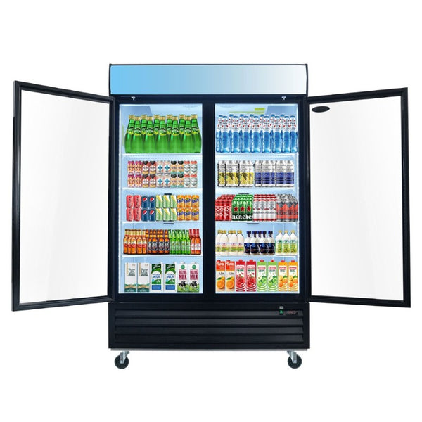 English Elm Orikool Commercial Glass Door Merchandiser 44 Cu Ft with LED Panel and Swing Access W2095126137