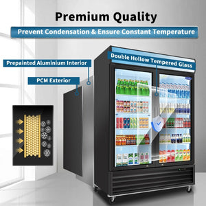 English Elm Orikool Commercial Glass Door Merchandiser 44 Cu Ft with LED Panel and Swing Access W2095126137