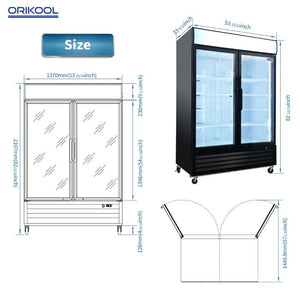 English Elm Orikool Commercial Glass Door Merchandiser 44 Cu Ft with LED Panel and Swing Access W2095126137