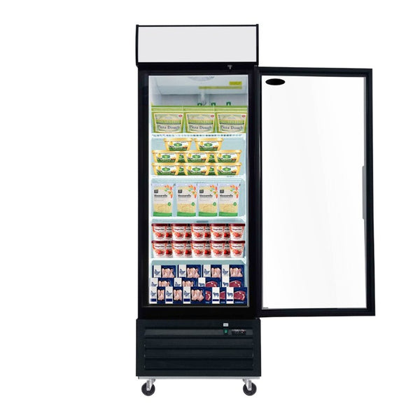 English Elm Orikool Commercial Reach in Display Freezer with Triple Glass Door and LED Branding Panel W2095126138