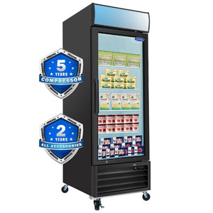 English Elm Orikool Commercial Reach in Display Freezer with Triple Glass Door and LED Branding Panel W2095126138