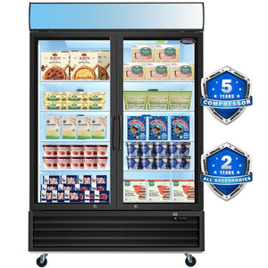 English Elm Orikool 44.7 Cu Ft Commercial Reach in Display Freezer with Tempered Glass Doors W2095126139