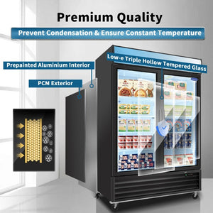 English Elm Orikool 44.7 Cu Ft Commercial Reach in Display Freezer with Tempered Glass Doors W2095126139