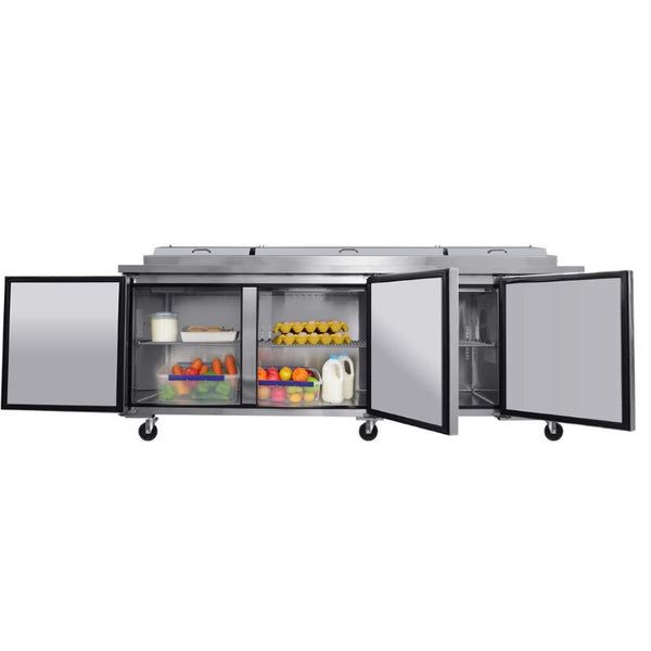 English Elm Orikool 93 Inch Refrigerated Pizza Prep Table Stainless Steel Commercial Kitchen Unit W2095126428
