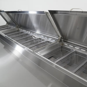 English Elm Orikool 93 Inch Refrigerated Pizza Prep Table Stainless Steel Commercial Kitchen Unit W2095126428