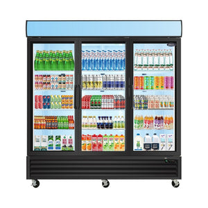 English Elm Orikool 70 Cu Ft Commercial Glass Door Merchandiser with LED Branding Panel W2095126614