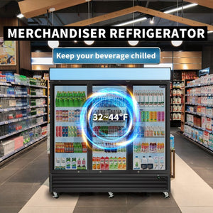 English Elm Orikool 70 Cu Ft Commercial Glass Door Merchandiser with LED Branding Panel W2095126614