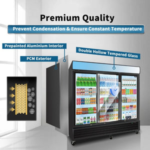 English Elm Orikool 70 Cu Ft Commercial Glass Door Merchandiser with LED Branding Panel W2095126614