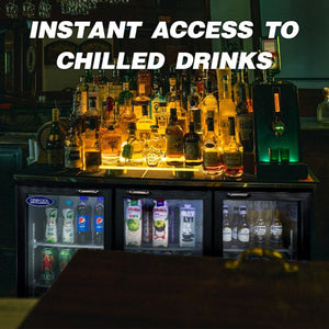 English Elm Orikool Commercial Back Bar Fridge Triple Glass Door 480 Can Beverage Cooler W2095P162741