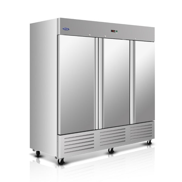 English Elm Orikool Three Door Stainless Reach in Commercial Refrigerator 72 Cu Ft ETL Rated W2095P368663