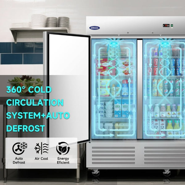 English Elm Orikool Three Door Stainless Reach in Commercial Refrigerator 72 Cu Ft ETL Rated W2095P368663