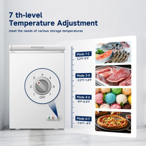 English Elm Orikool Commercial Chest Freezer 3 Cu Ft Lockable Solid Top Bulk Storage Unit W2095P372718