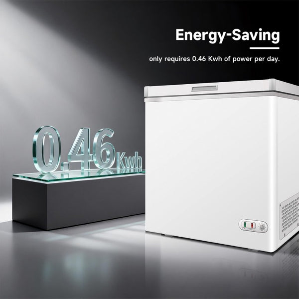 English Elm Orikool Solid Top Commercial Chest Freezer 5 Cu Ft Lockable Bulk Storage Unit W2095P372720