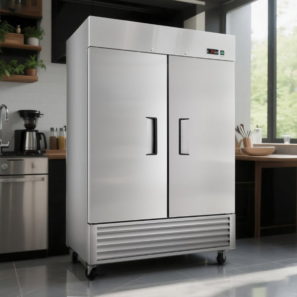 English Elm 54 Inch Commercial Reach-In Refrigerator Stainless Steel Two Door 49 Cu Ft ETL W2095P387447