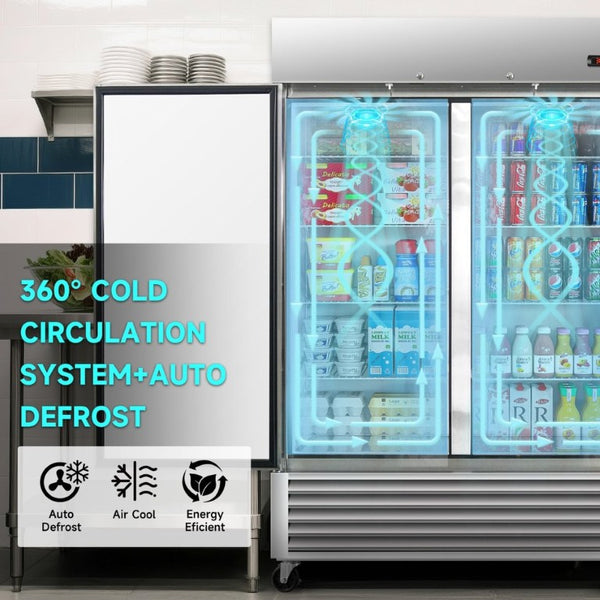 English Elm 54 Inch Commercial Reach-In Refrigerator Stainless Steel Two Door 49 Cu Ft ETL W2095P387447