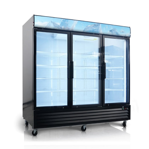 English Elm Glass Door Commercial Upright Freezer 70 Cu Ft Triple Pane LED Retail Display W2095P435832