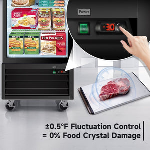 English Elm 16 Cu Ft Upright Commercial Freezer Merchandiser with Triple Pane Glass and LED Interior W2095P435841