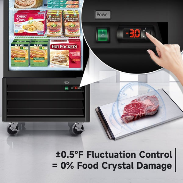 English Elm Glass Door Upright Commercial Freezer 19.3 Cu Ft LED Display Merchandiser Reach In W2095P435851