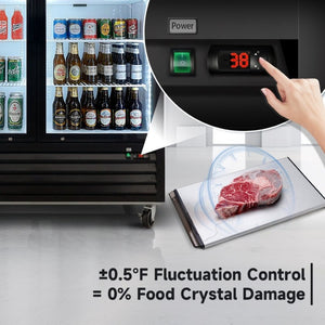 English Elm Glass Door Commercial Merchandiser Refrigerator 44.7 Cu Ft with LED Branding Panel W2095P435854