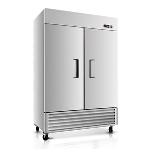 English Elm 54 Inch Commercial Upright Reach in Freezer Stainless Steel Dual Door 49 Cu Ft ETL W2095P436597