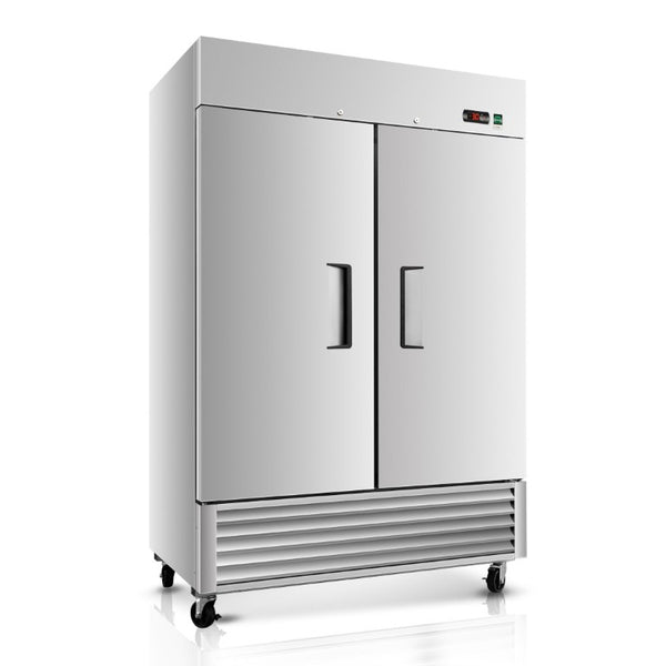 English Elm 54 Inch Commercial Upright Reach in Freezer Stainless Steel Dual Door 49 Cu Ft ETL W2095P436597