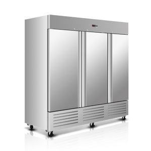 English Elm 81 Inch Stainless Steel Commercial Reach-In Freezer 72 Cu Ft ETL Approved Storage 2 Door W2095P436610