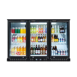 English Elm Beverage Cooler 53 Inch Triple Glass Door Back Bar Fridge Holds 480 Cans W2095P474893