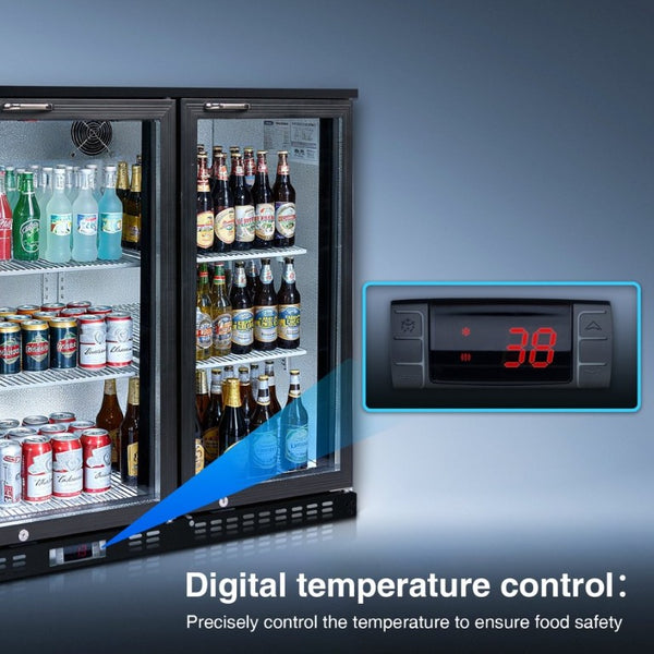 English Elm Beverage Cooler 53 Inch Triple Glass Door Back Bar Fridge Holds 480 Cans W2095P474893