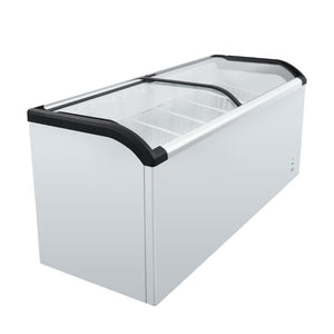English Elm Curved Glass Lid Commercial Chest Freezer 19 Cu Ft LED Display Ice Cream Unit W2095P475076