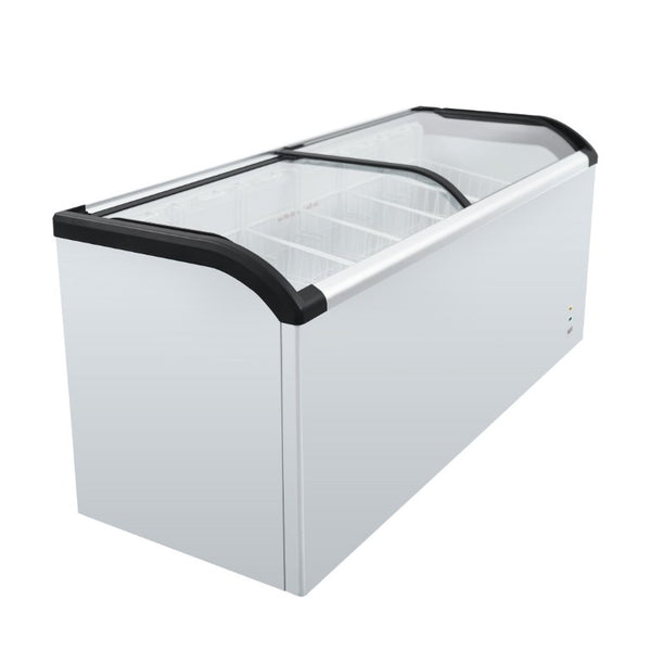 English Elm Curved Glass Lid Commercial Chest Freezer 19 Cu Ft LED Display Ice Cream Unit W2095P475076