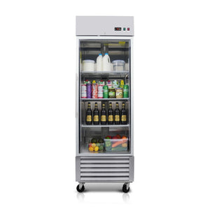 English Elm 27 Cu Ft Stainless Steel Reach in Merchandiser with Tempered Glass and LED Cooling W2095P475547